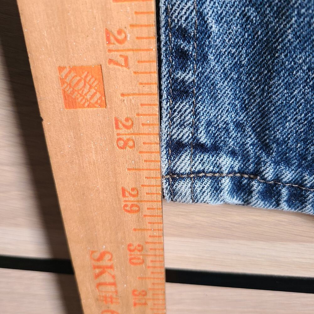 VTG Lee Riveted Jeans Womens 27x29 Blue Medium Wash High Rise Tapered Mom Denim - Picture 7 of 8